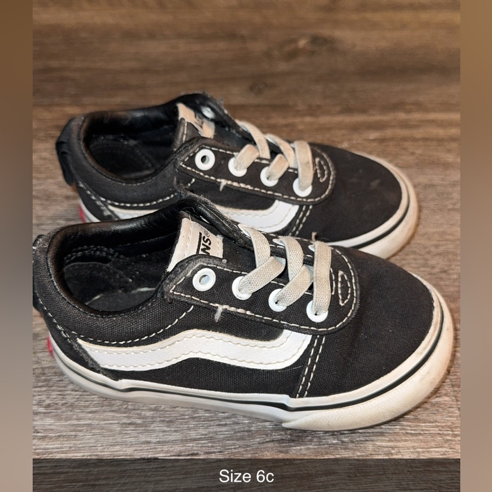 Vans Kids Black and White Sneakers